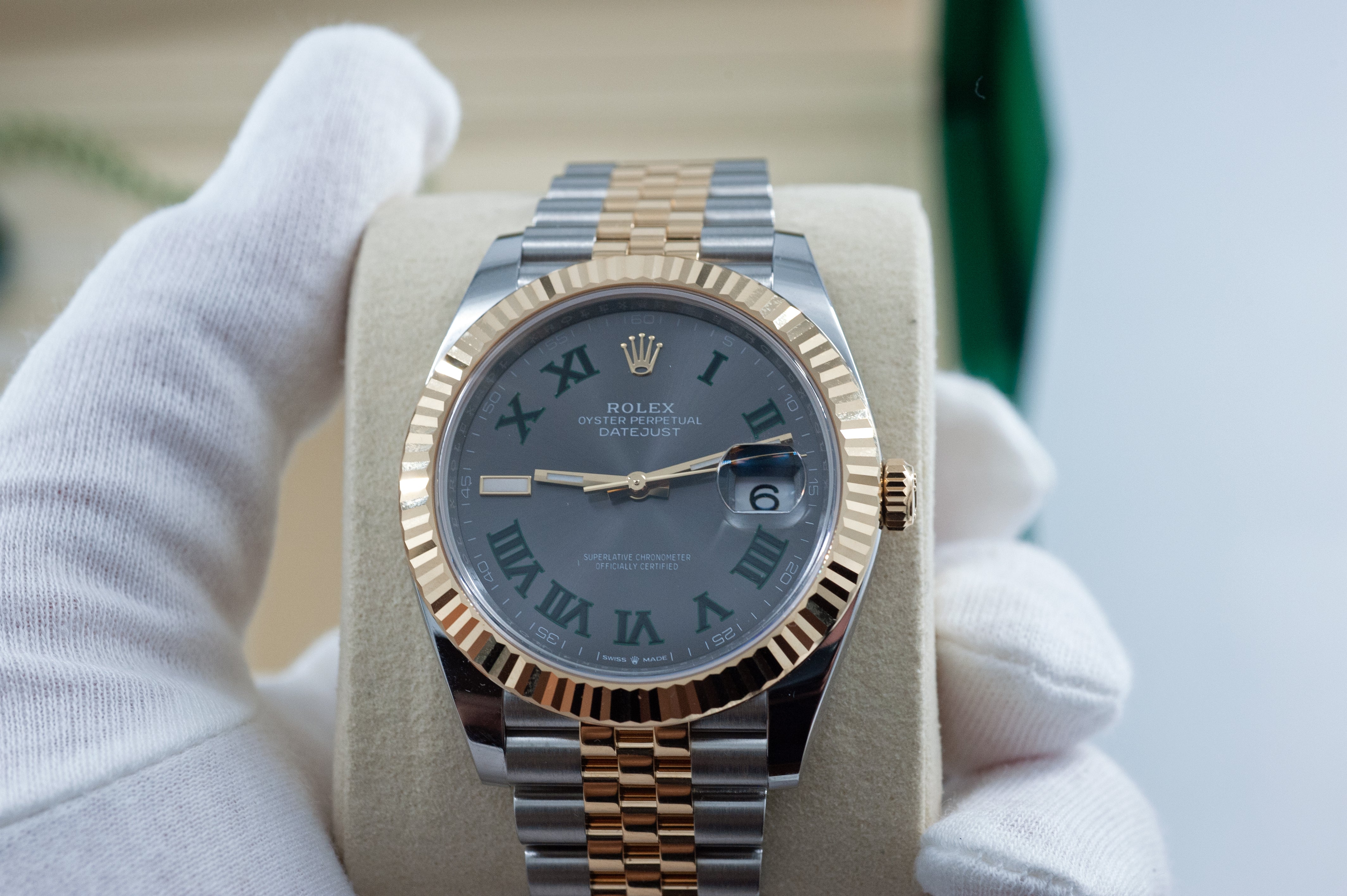 Rolex Datejust 41 Wimbledon Stahlgold I Ref 126333 I ungetragen und verklebt