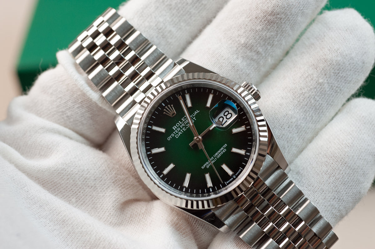 Rolex datejust 36 'Ombre' I Ref. 126234 I 08/26 I Full Set mit neuer Karte I ungetragen/neu