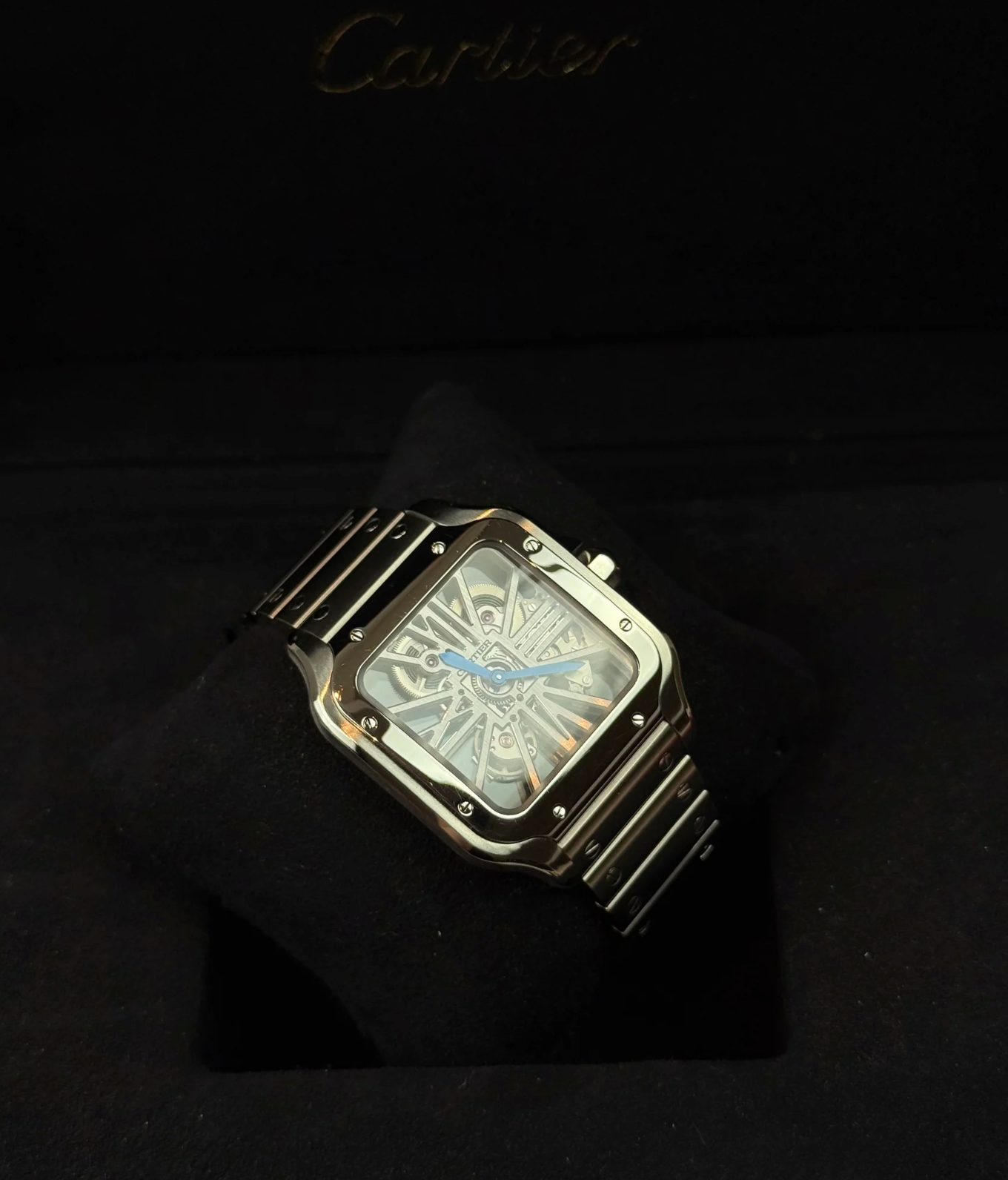 Santos de Cartier Skeleton I Ref. WHSA0007 I sehr guter Zustand I Full Set I 2018