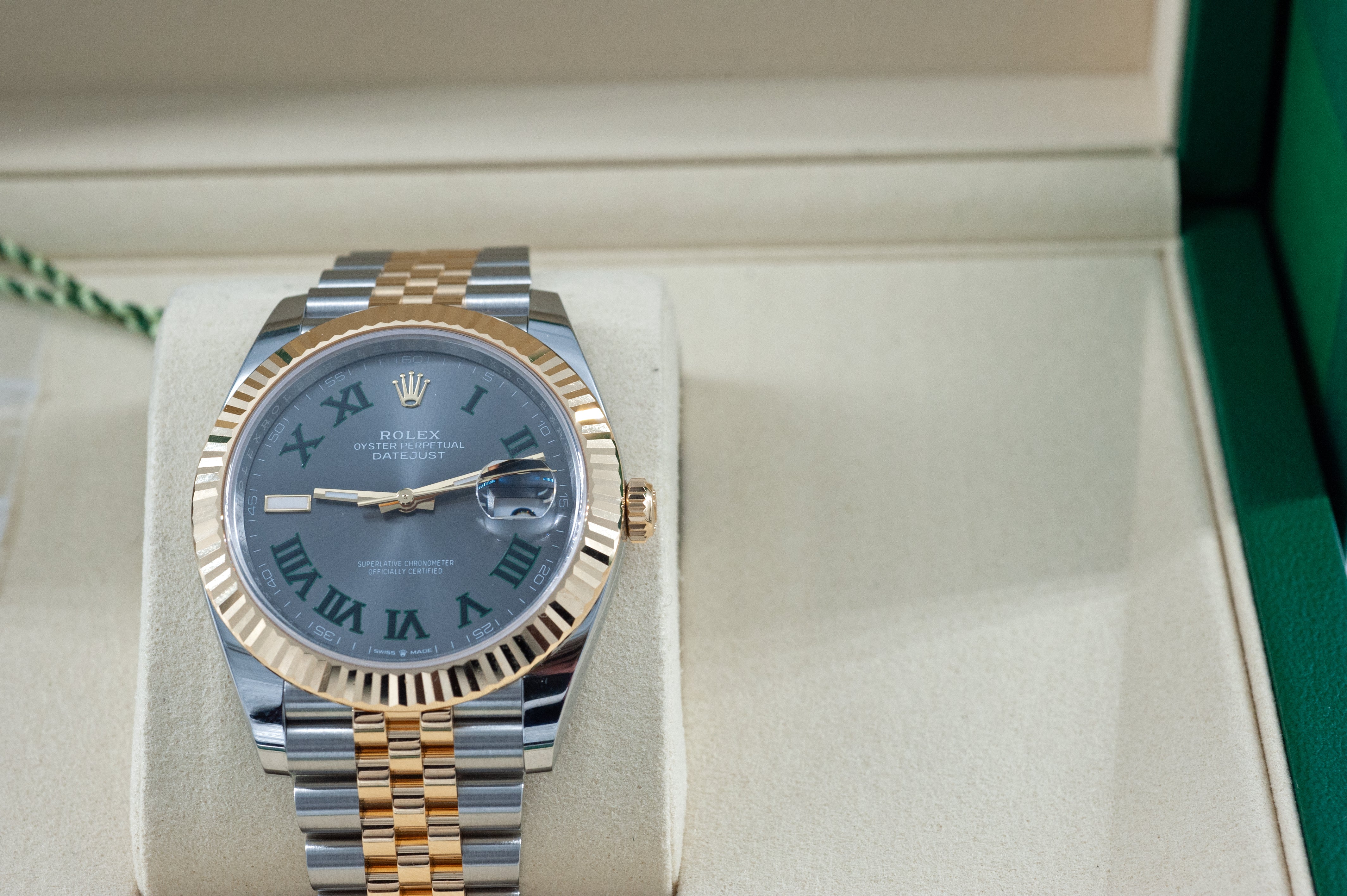 Rolex Datejust 41 Wimbledon Stahlgold I Ref 126333 I ungetragen und verklebt