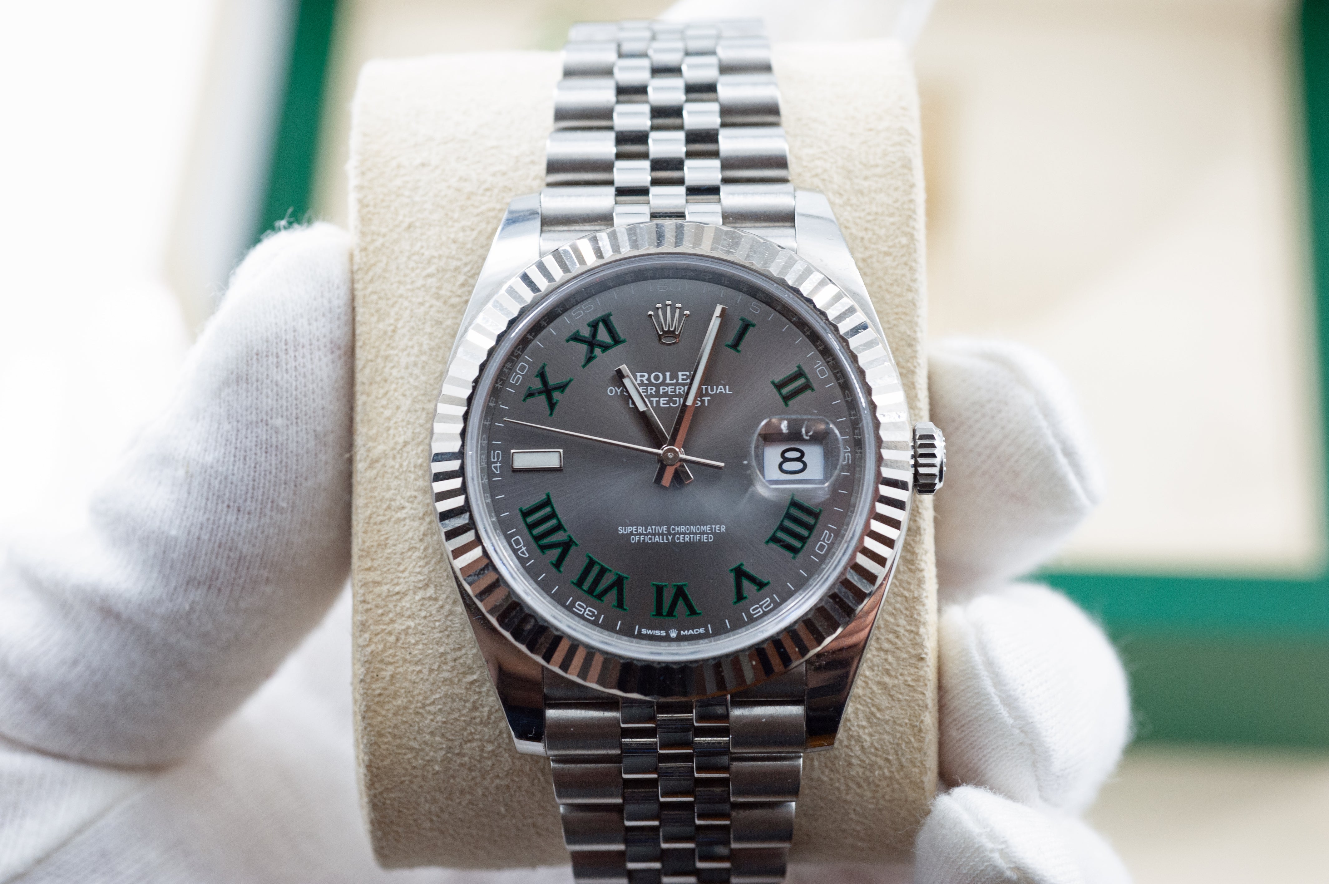 Rolex Datejust 41 Wimbledon I sehr guter Zustand I Full Set incl EKR I 2021 I Ref 126334