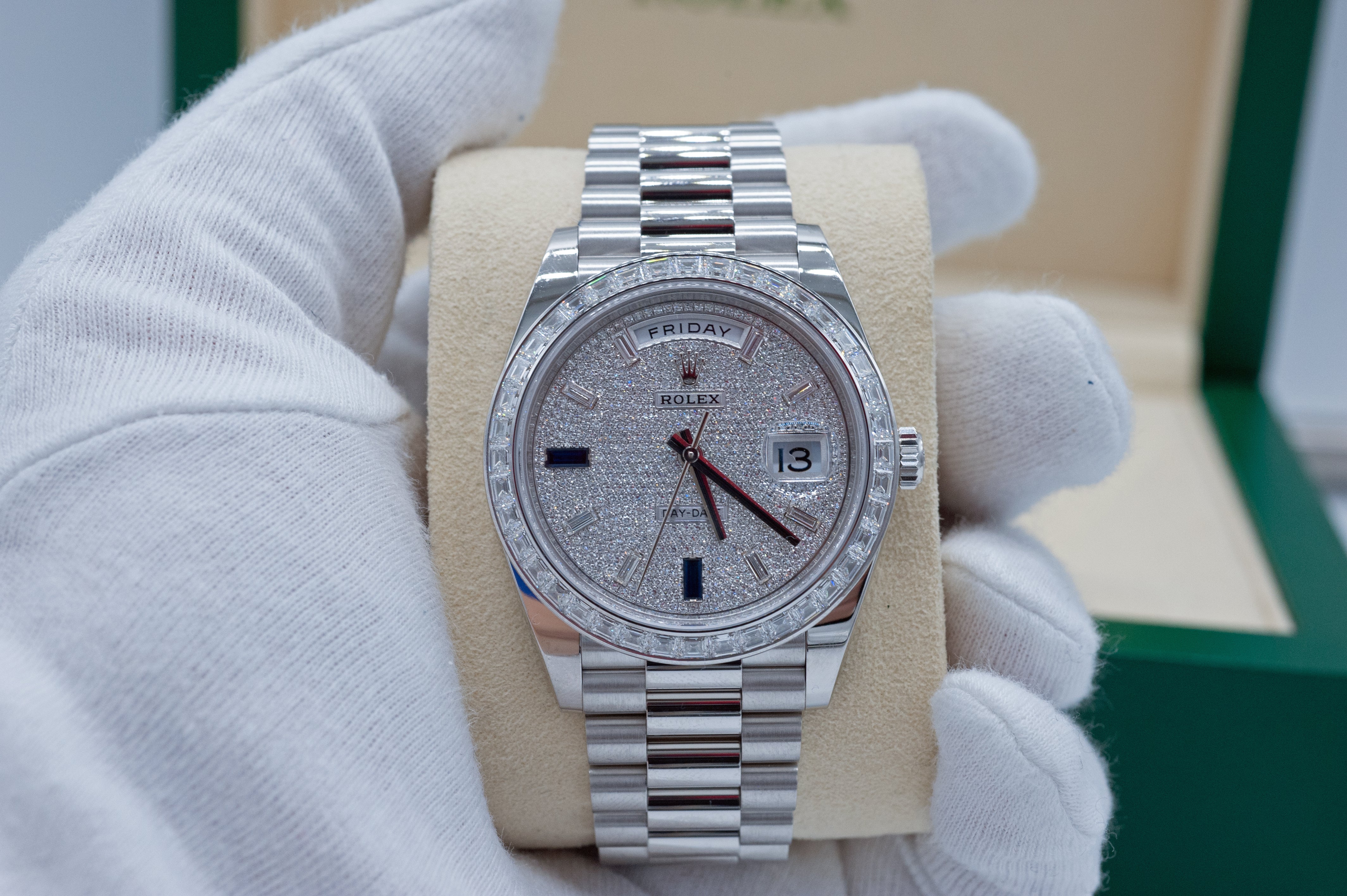 Rolex Daydate 40 Pave Dial I 2022 I ungetragen I Ref. 228396TBR