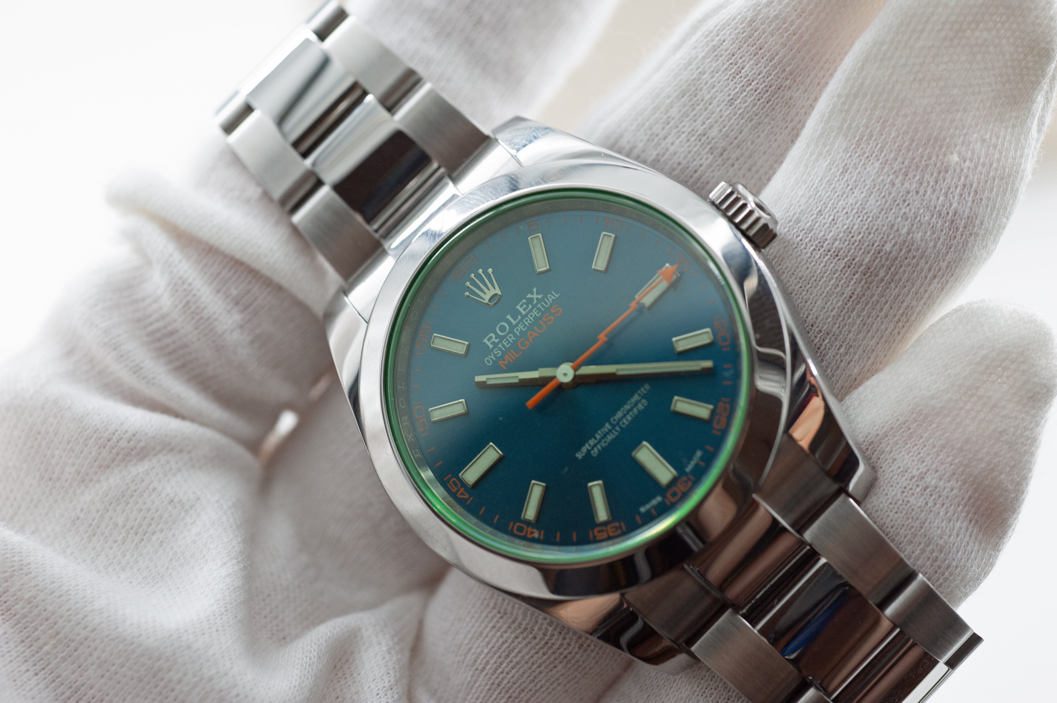 Rolex Milgauss blaues Blatt I Ref. 116400 GV I neuwertig I Full Set incl Erstkaufrechnung
